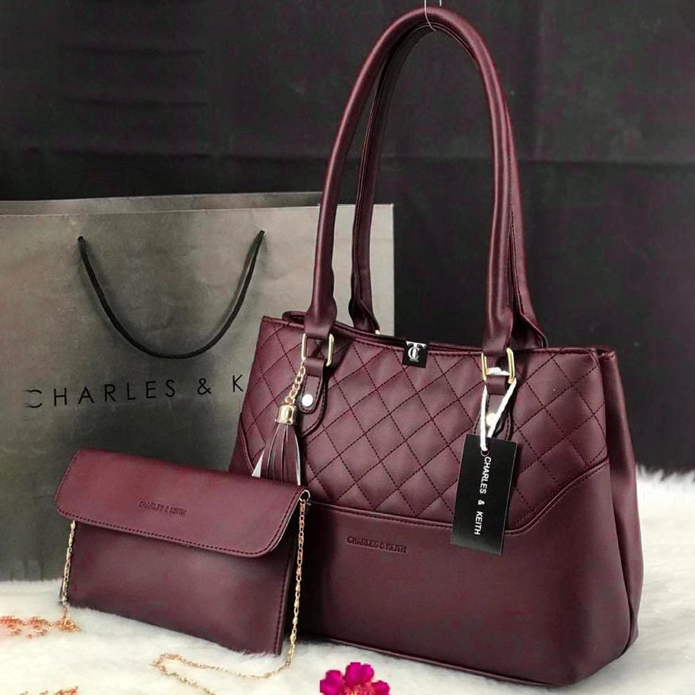 Charles And Keith Bag Dark Maroon